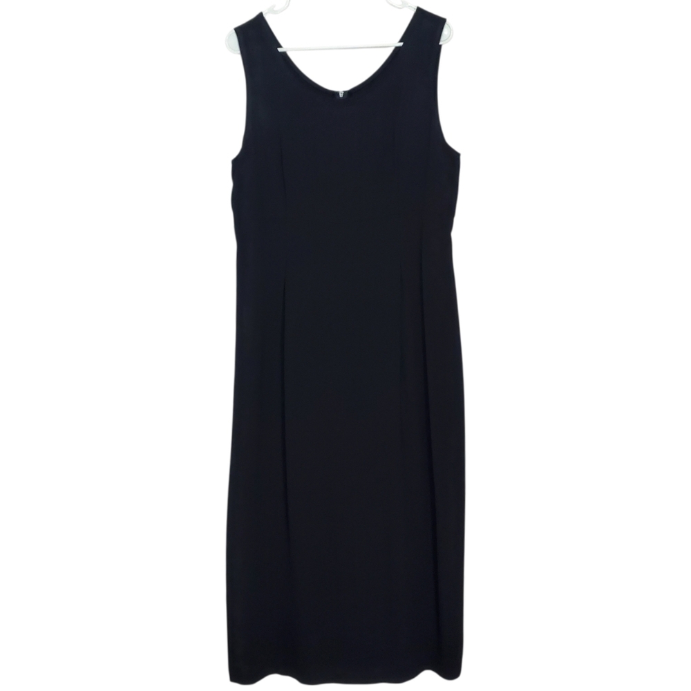 7620 * Sharade of California Vintage 90s Sheath Midi Dress Black Size 12
